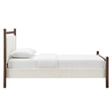 Flax Twin Size Platform Bed Frame in Wenge Heathered Ivory