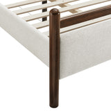 Flax Twin Size Platform Bed Frame in Wenge Heathered Ivory