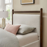 Flax Twin Size Platform Bed Frame in Wenge Heathered Ivory