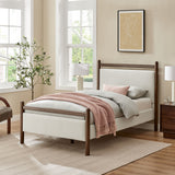 Flax Twin Size Platform Bed Frame in Wenge Heathered Ivory