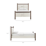 Flax Twin Size Platform Bed Frame in Wenge Heathered Ivory