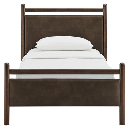 Ginny Twin Size Vegan Leather Platform Bed Frame by Furniture for America
