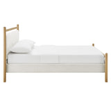 Flax Full Size Platform Bed Frame in Light Oak Heathered Ivory