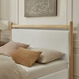 Flax Full Size Platform Bed Frame in Light Oak Heathered Ivory