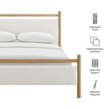 Flax Full Size Platform Bed Frame in Light Oak Heathered Ivory