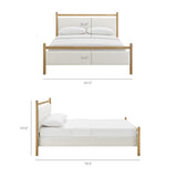 Flax Full Size Platform Bed Frame in Light Oak Heathered Ivory