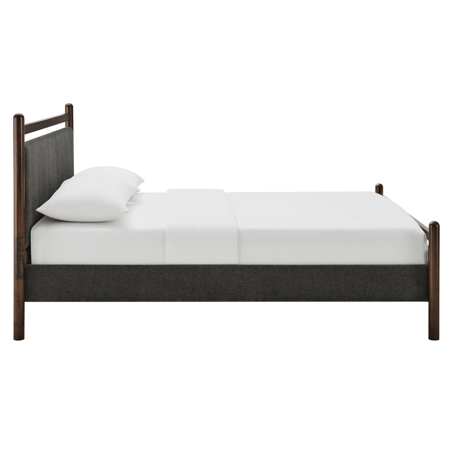 Flax Full Size Platform Bed Frame in Wenge Heathered Dark Gray
