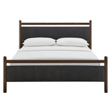 Flax Full Size Platform Bed Frame in Wenge Heathered Dark Gray