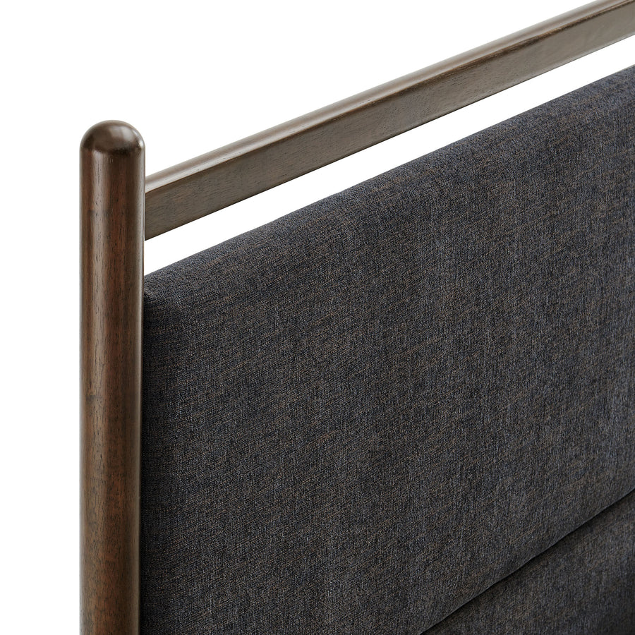 Flax Full Size Platform Bed Frame in Wenge Heathered Dark Gray