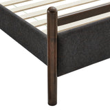 Flax Full Size Platform Bed Frame in Wenge Heathered Dark Gray