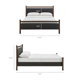 Flax Full Size Platform Bed Frame in Wenge Heathered Dark Gray