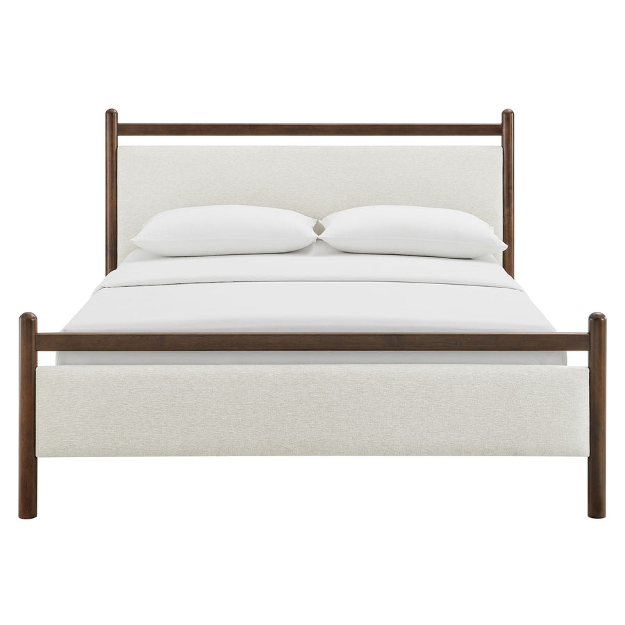 Flax Full Size Platform Bed Frame in Wenge Heathered Ivory