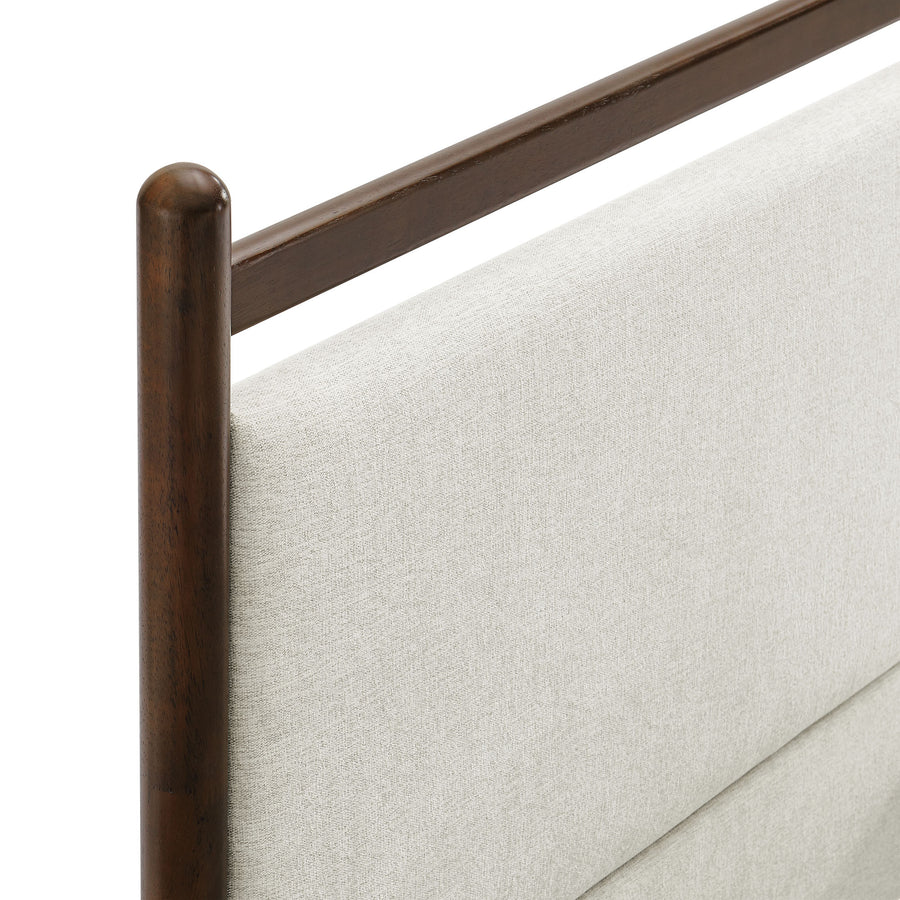 Flax Full Size Platform Bed Frame in Wenge Heathered Ivory