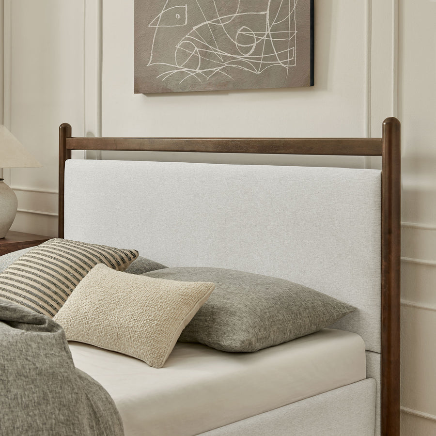 Flax Full Size Platform Bed Frame in Wenge Heathered Ivory