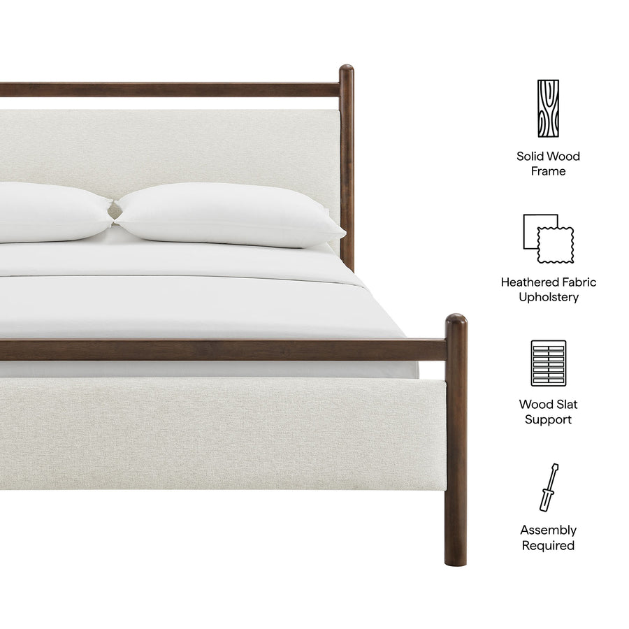 Flax Full Size Platform Bed Frame in Wenge Heathered Ivory
