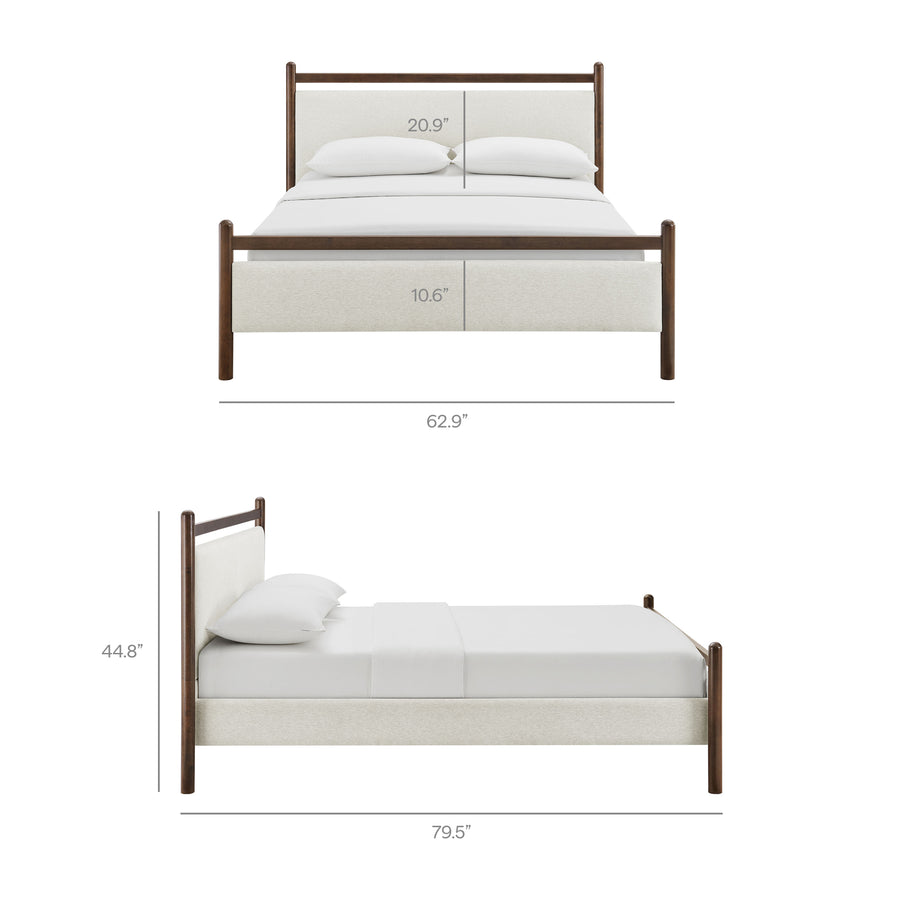 Flax Full Size Platform Bed Frame in Wenge Heathered Ivory