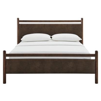 Ginny Full Size Vegan Leather Platform Bed Frame by Furniture for America