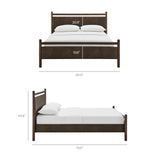 Flax Full Size Vegan Leather Platform Bed Frame in Wenge Mushroom