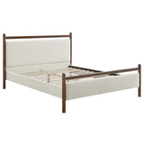 Flax Queen Size Platform Bed Frame in Wenge Heathered Ivory