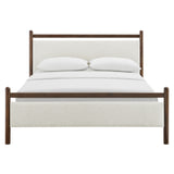 Flax Queen Size Platform Bed Frame in Wenge Heathered Ivory