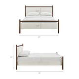 Flax Queen Size Platform Bed Frame in Wenge Heathered Ivory