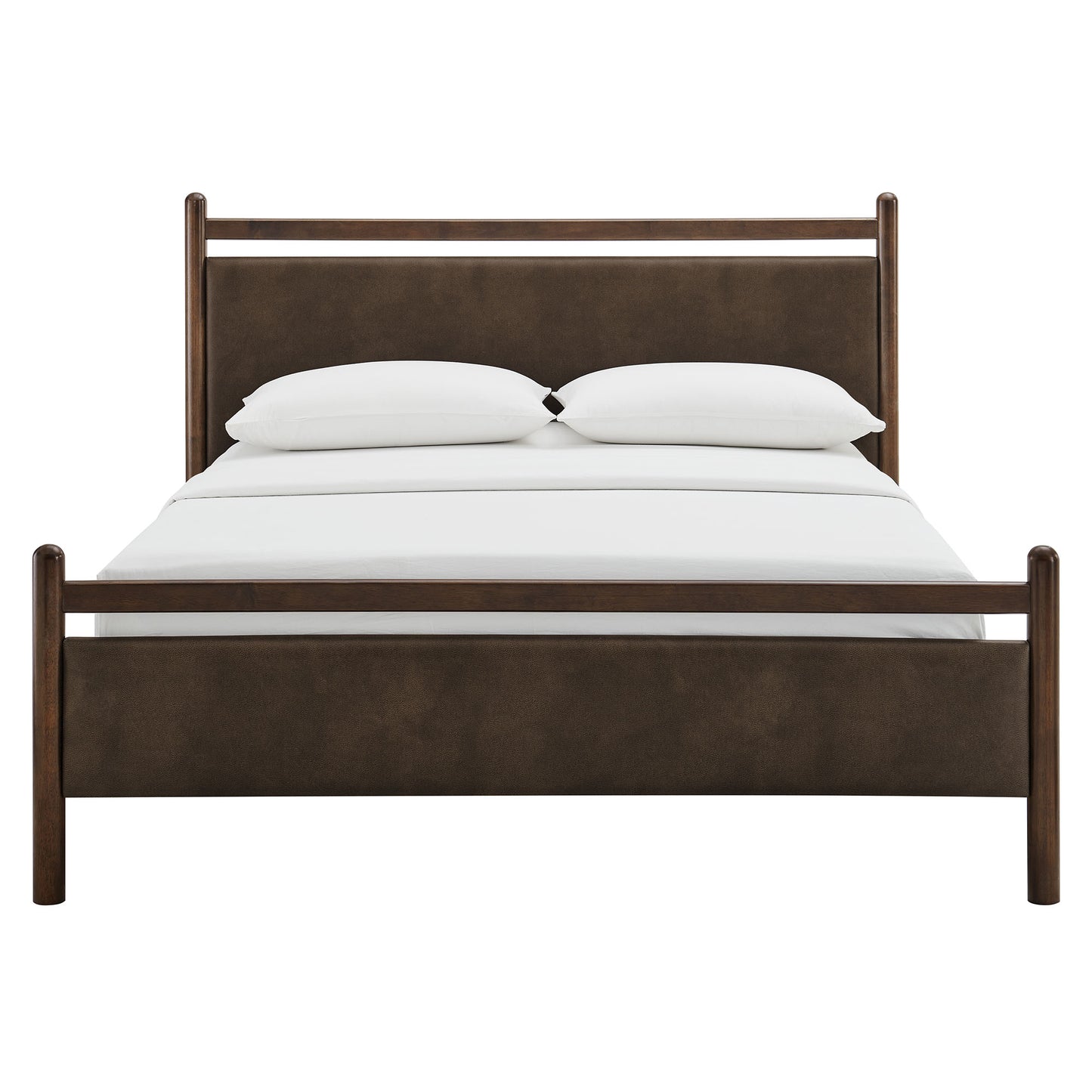 Ginny Queen Size Vegan Leather Platform Bed Frame by Furniture for America