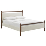 Flax King Size Platform Bed Frame in Wenge Heathered Ivory