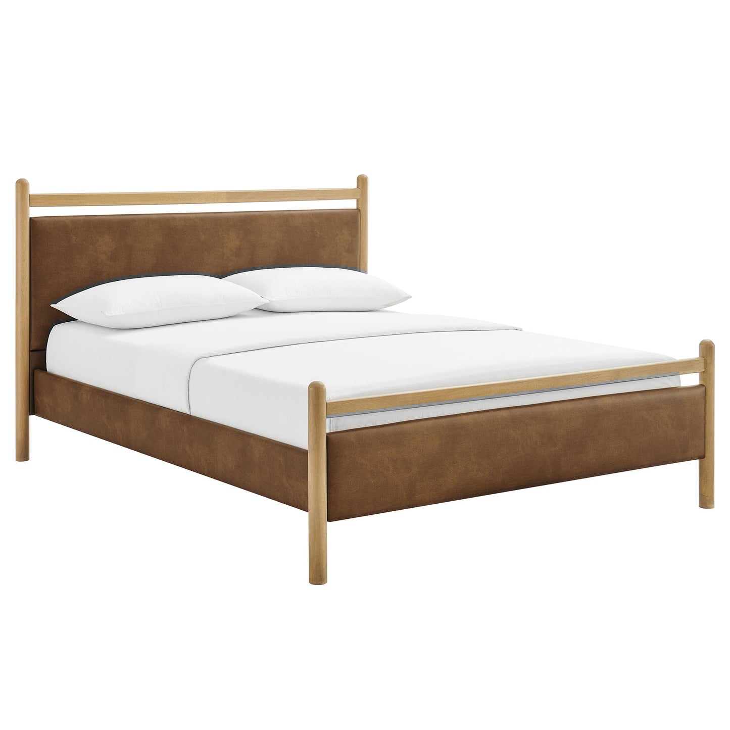 Ginny King Size Vegan Leather Platform Bed Frame by Furniture for America
