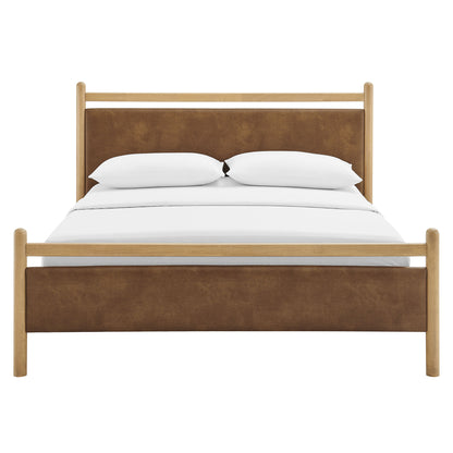 Ginny King Size Vegan Leather Platform Bed Frame by Furniture for America