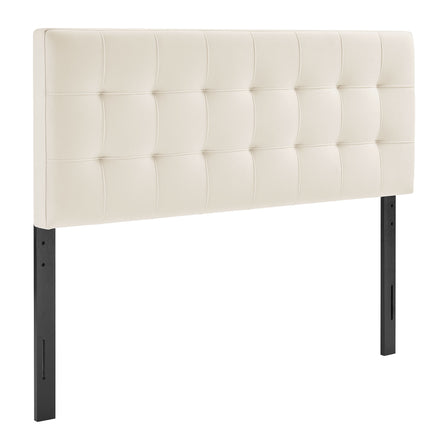 Lily Stain-Resistant Performance Velvet Full Size Headboard in Alabaster