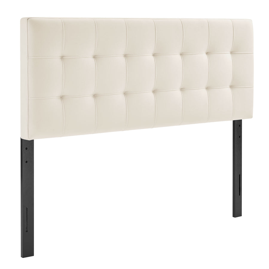 Cleo Stain-Resistant Performance Velvet Full Size Headboard in Alabaster