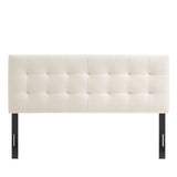 Cleo Stain-Resistant Performance Velvet Full Size Headboard in Alabaster