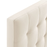 Cleo Stain-Resistant Performance Velvet Full Size Headboard in Alabaster