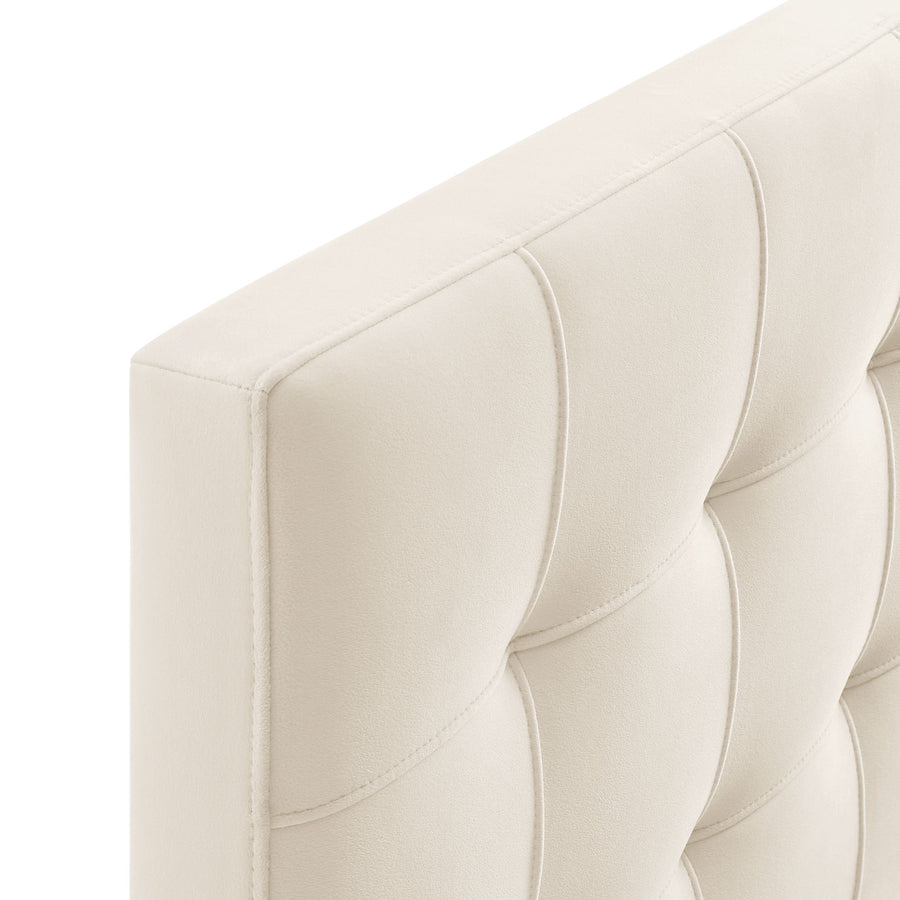 Cleo Stain-Resistant Performance Velvet Full Size Headboard in Alabaster