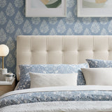 Cleo Stain-Resistant Performance Velvet Full Size Headboard in Alabaster