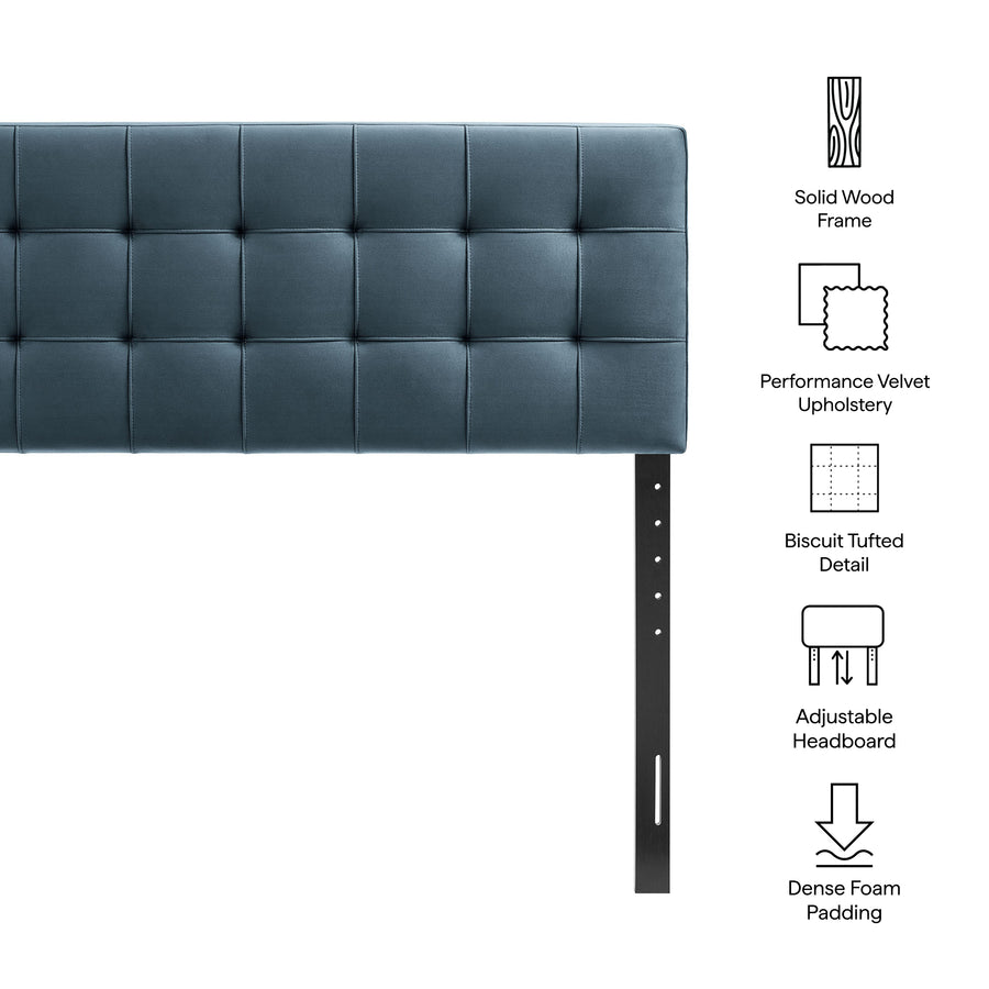 Cleo Stain-Resistant Performance Velvet Full Size Headboard in Cadet Blue