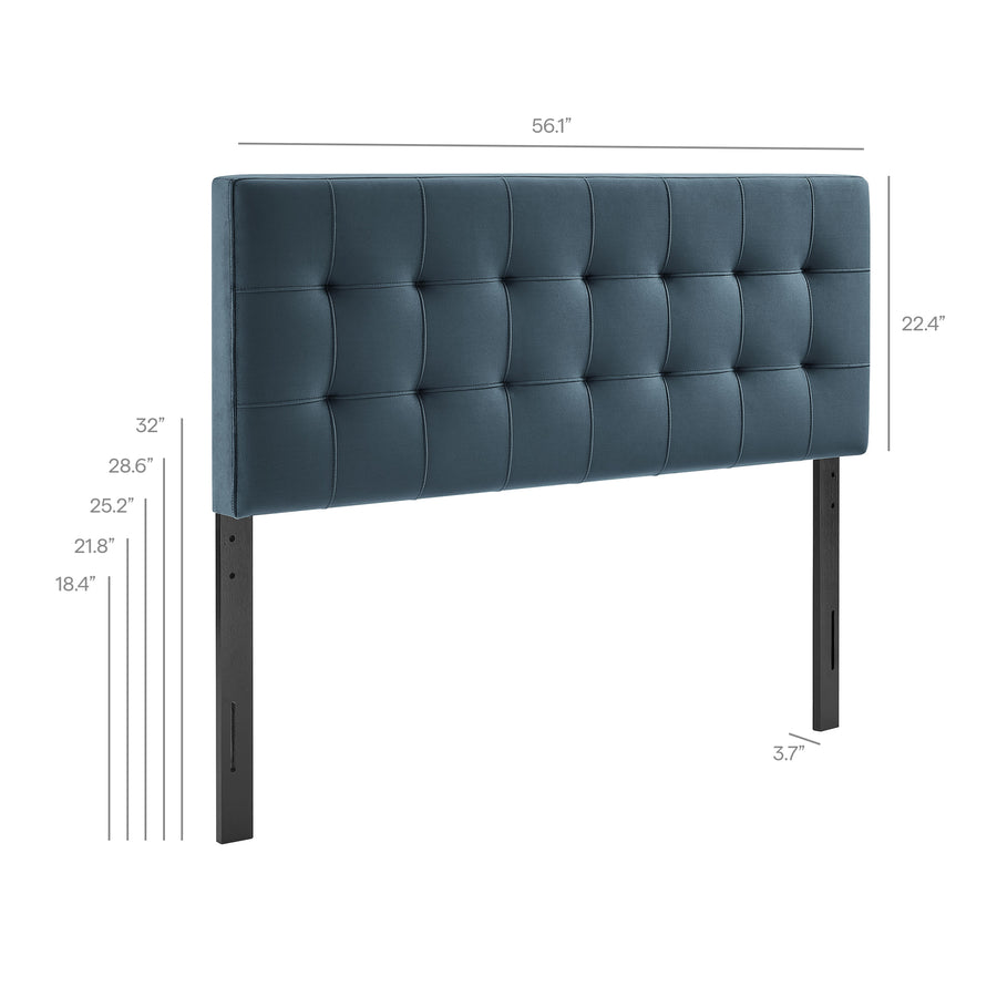 Cleo Stain-Resistant Performance Velvet Full Size Headboard in Cadet Blue