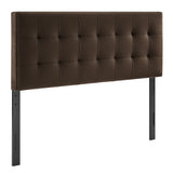 Cleo Stain-Resistant Performance Velvet Full Size Headboard in Chocolate Brown