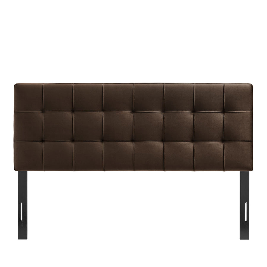 Cleo Stain-Resistant Performance Velvet Full Size Headboard in Chocolate Brown