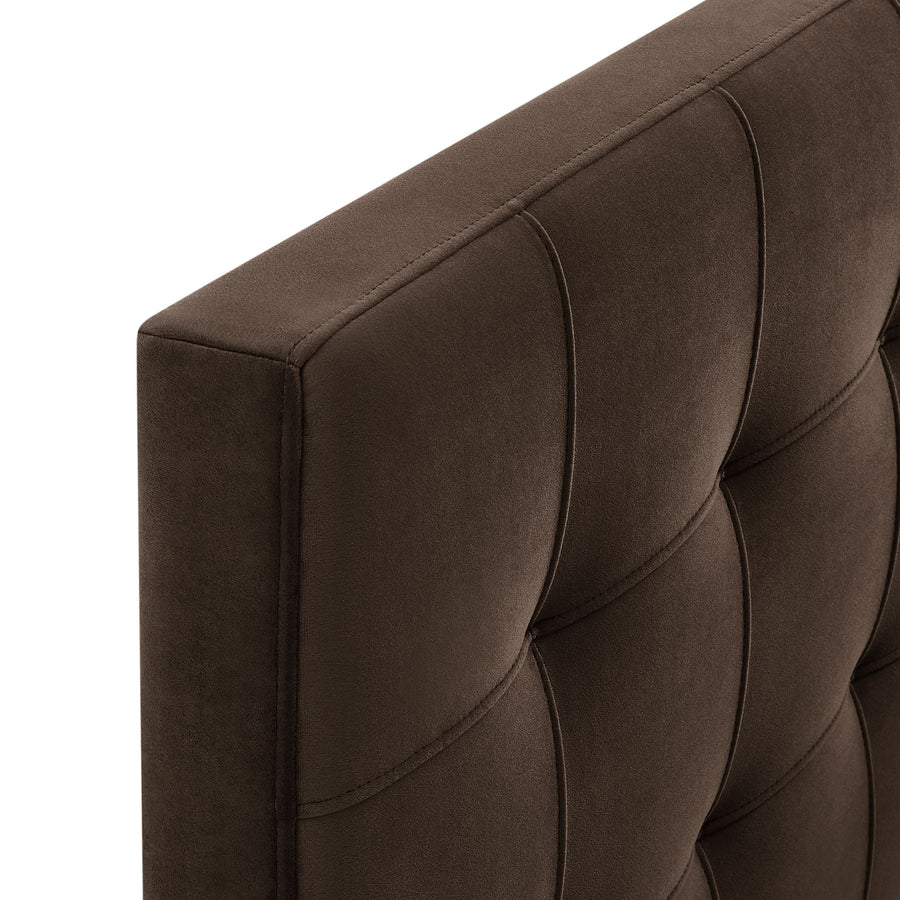 Cleo Stain-Resistant Performance Velvet Full Size Headboard in Chocolate Brown