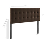 Cleo Stain-Resistant Performance Velvet Full Size Headboard in Chocolate Brown