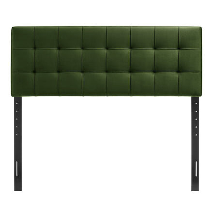 Lily Stain-Resistant Performance Velvet Full Size Headboard in Moss Green