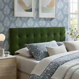 Cleo Stain-Resistant Performance Velvet Full Size Headboard in Moss Green