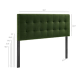 Cleo Stain-Resistant Performance Velvet Full Size Headboard in Moss Green