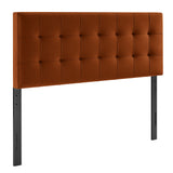 Cleo Stain-Resistant Performance Velvet Full Size Headboard in Rust