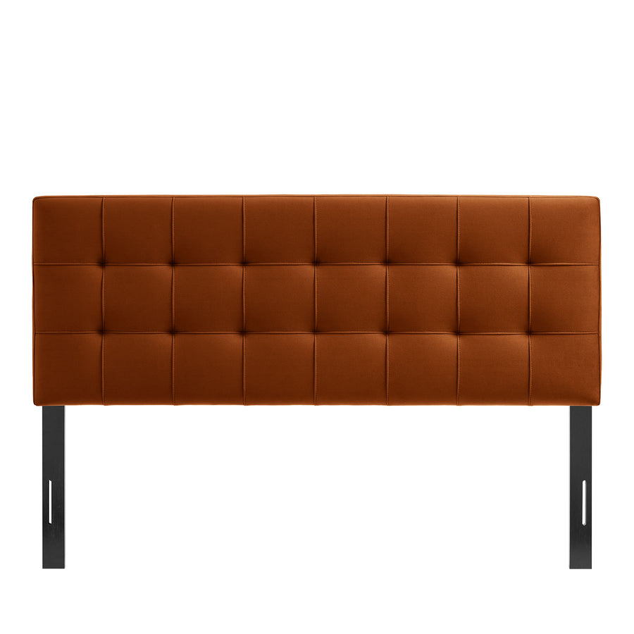 Cleo Stain-Resistant Performance Velvet Full Size Headboard in Rust