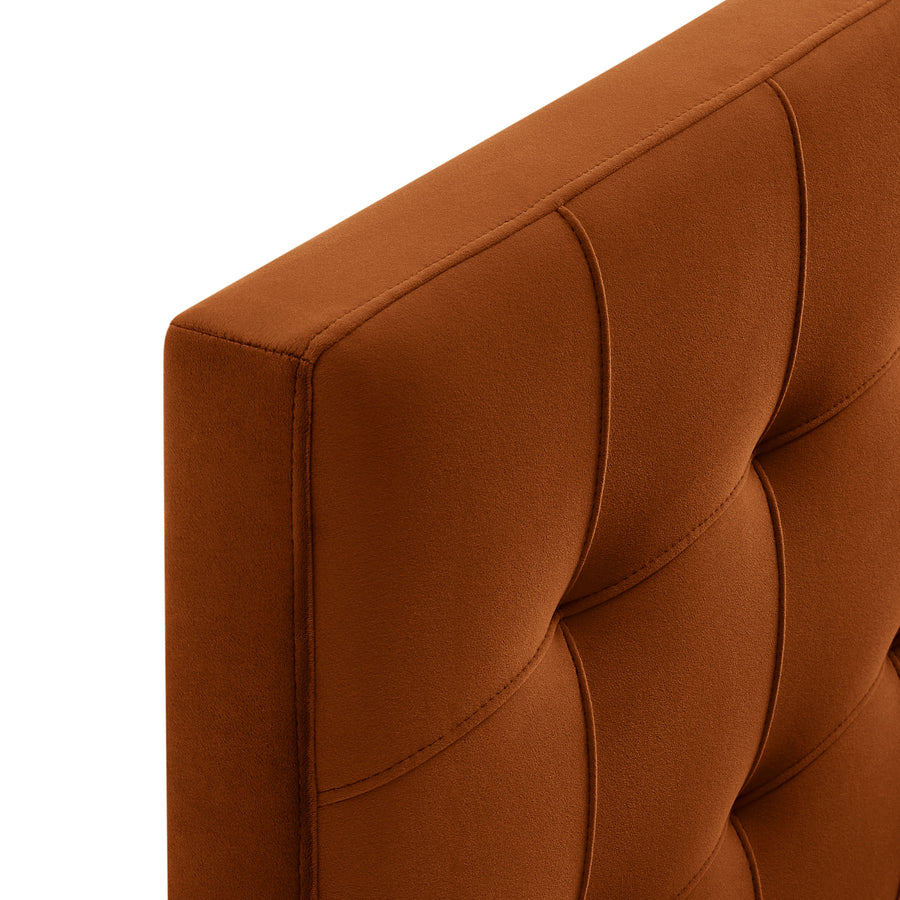 Cleo Stain-Resistant Performance Velvet Full Size Headboard in Rust