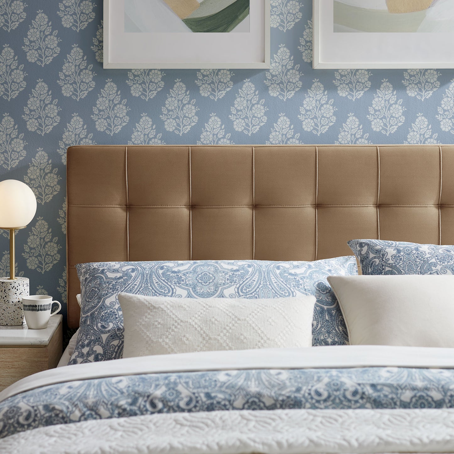 Lily Stain-Resistant Performance Velvet Full Size Headboard by Furniture for America