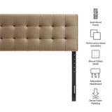 Cleo Stain-Resistant Performance Velvet Full Size Headboard in Taupe