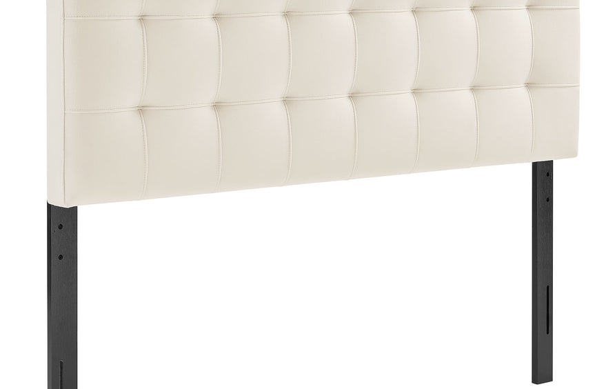 Cleo Stain-Resistant Performance Velvet Queen Size Headboard in Alabaster